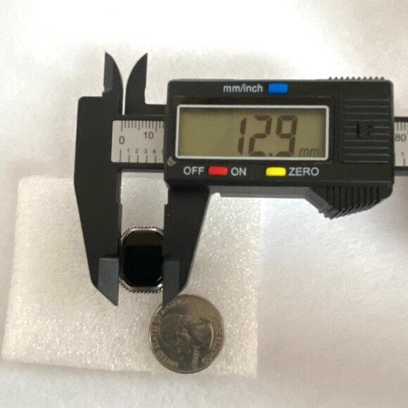 Sterling Silver 925 BS Black Onyx Signet Style Basketweave Unisex Band Ring Sz 9 - Picture 15 of 16